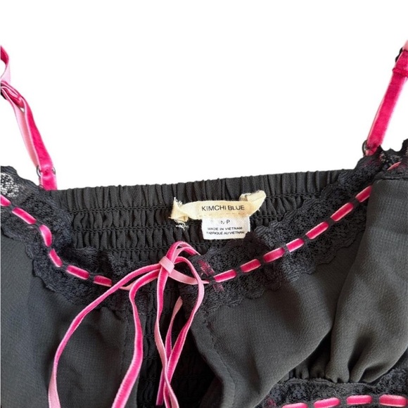 Urban Outfitters Kimchi Blue Black and Pink Corset Cami Top Size S - Picture 4 of 5